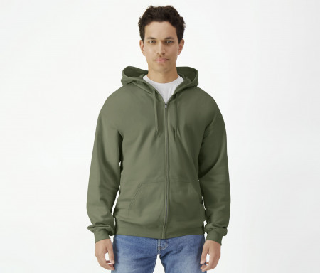 SOFTSTYLE MIDWEIGHT FLEECE ADULT FULL ZIP HOODED SWEATSHIRT