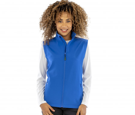 WOMENS RECYCLED 2-LAYER PRINTABLE SOFTSHELL BODYWARMER