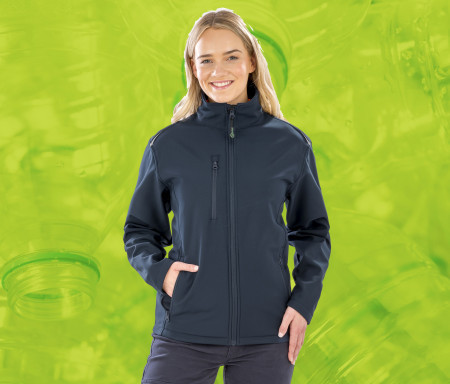 WOMENS RECYCLED 3-LAYER PRINTABLE SOFTSHELL JACKET